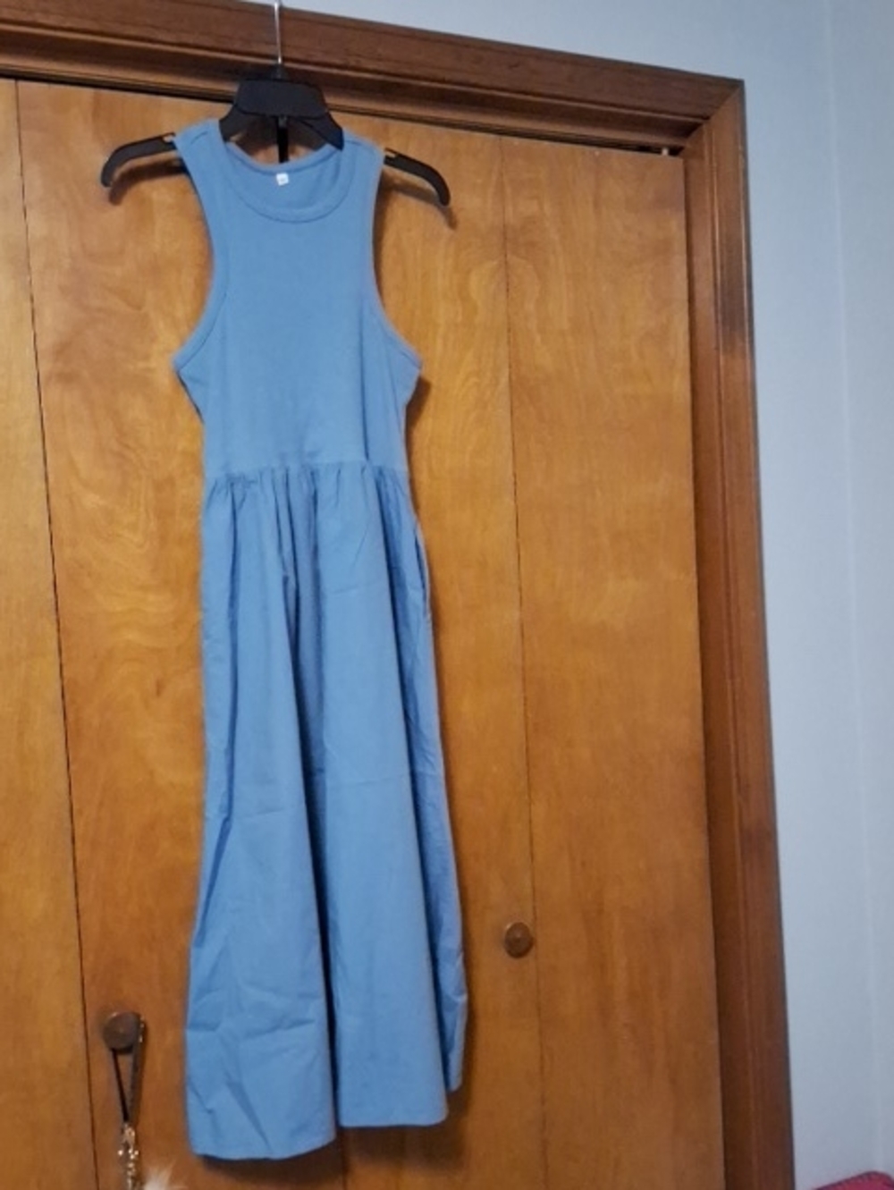 Girls' Sleeveless Light Blue Maxi Dress - Casual Everyday Style